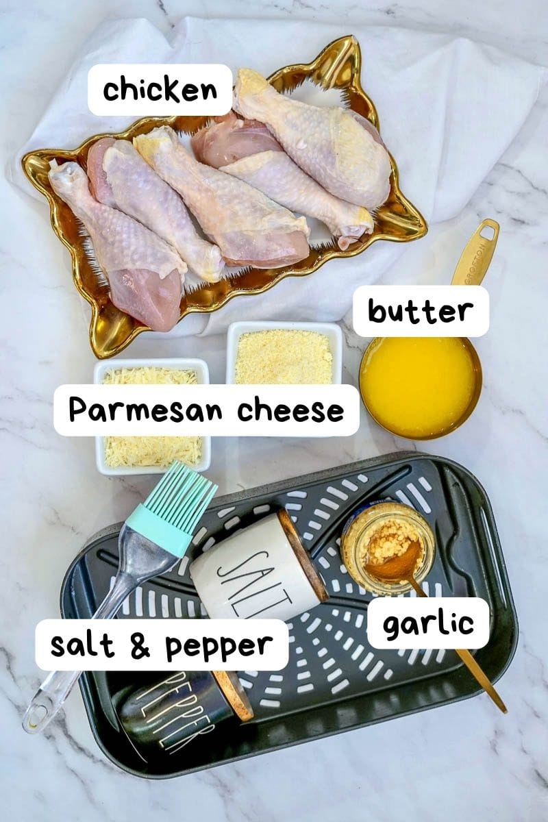 A tray with garlic parmesan drumsticks for chicken parm lovers.