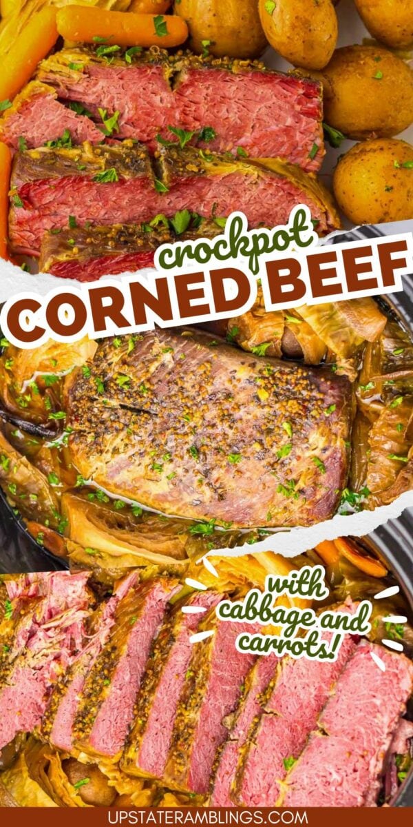 Corned beef in a slow cooker.