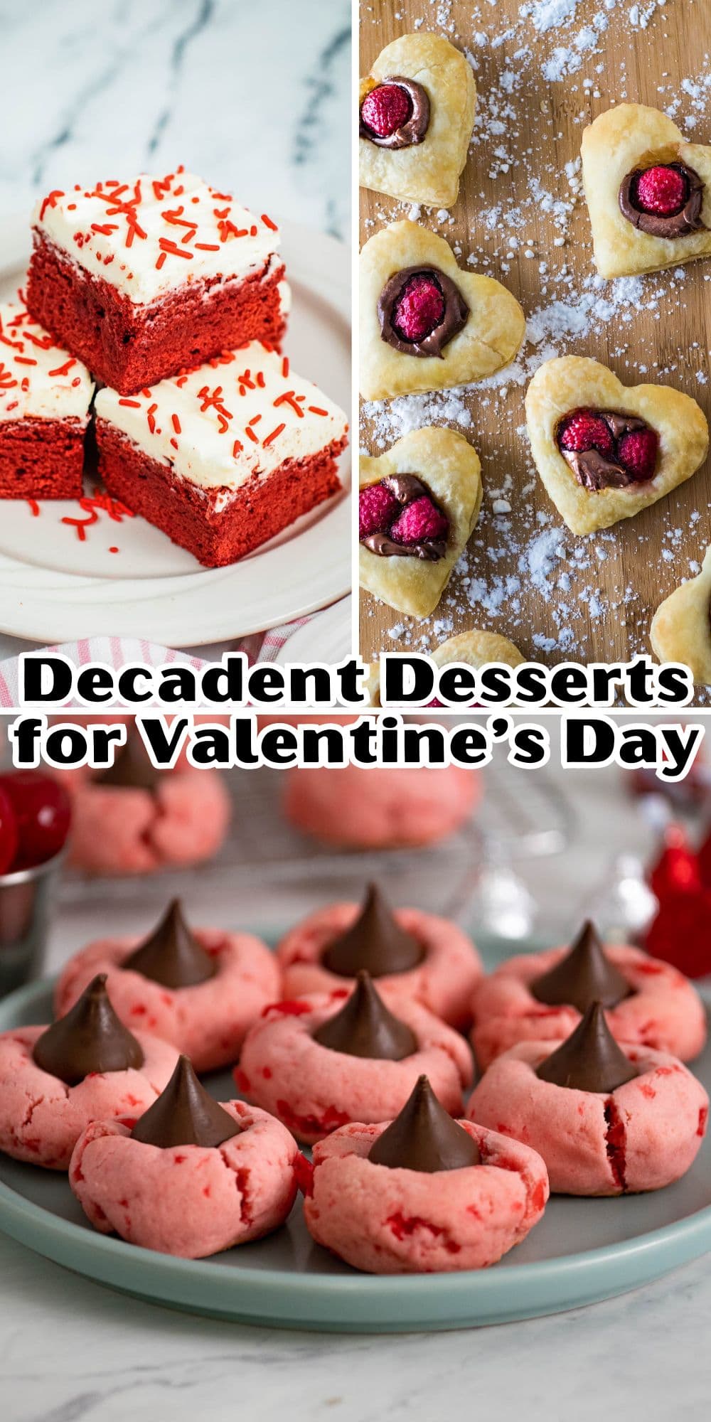 Decadent desserts for valentine's day.