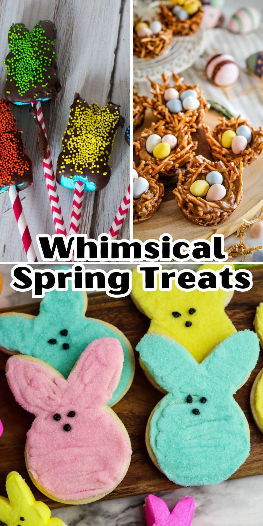 Colorful and playful spring-themed confectioneries, perfect for festive occasions.