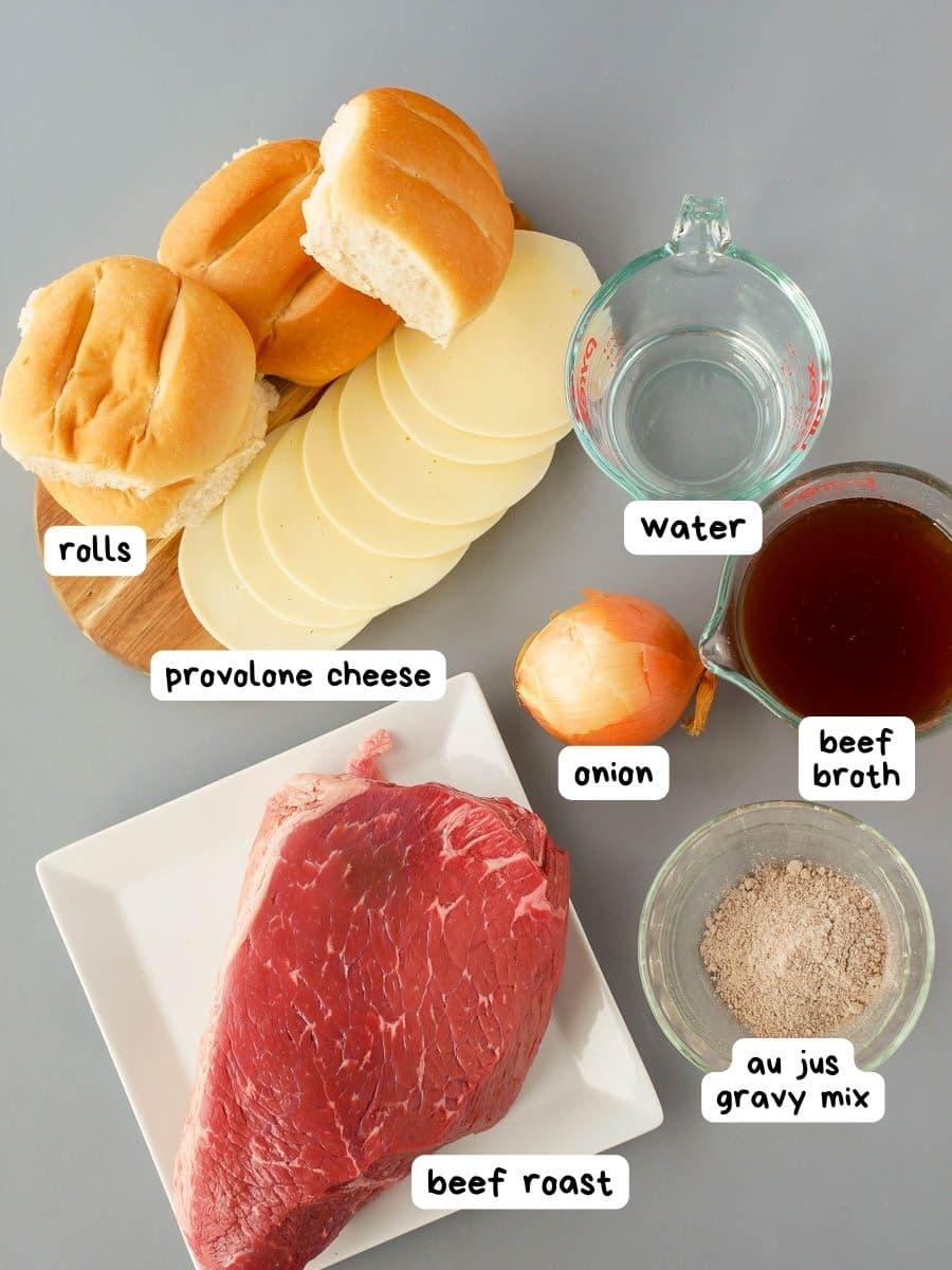 Slow Cooker French Dip ingredients