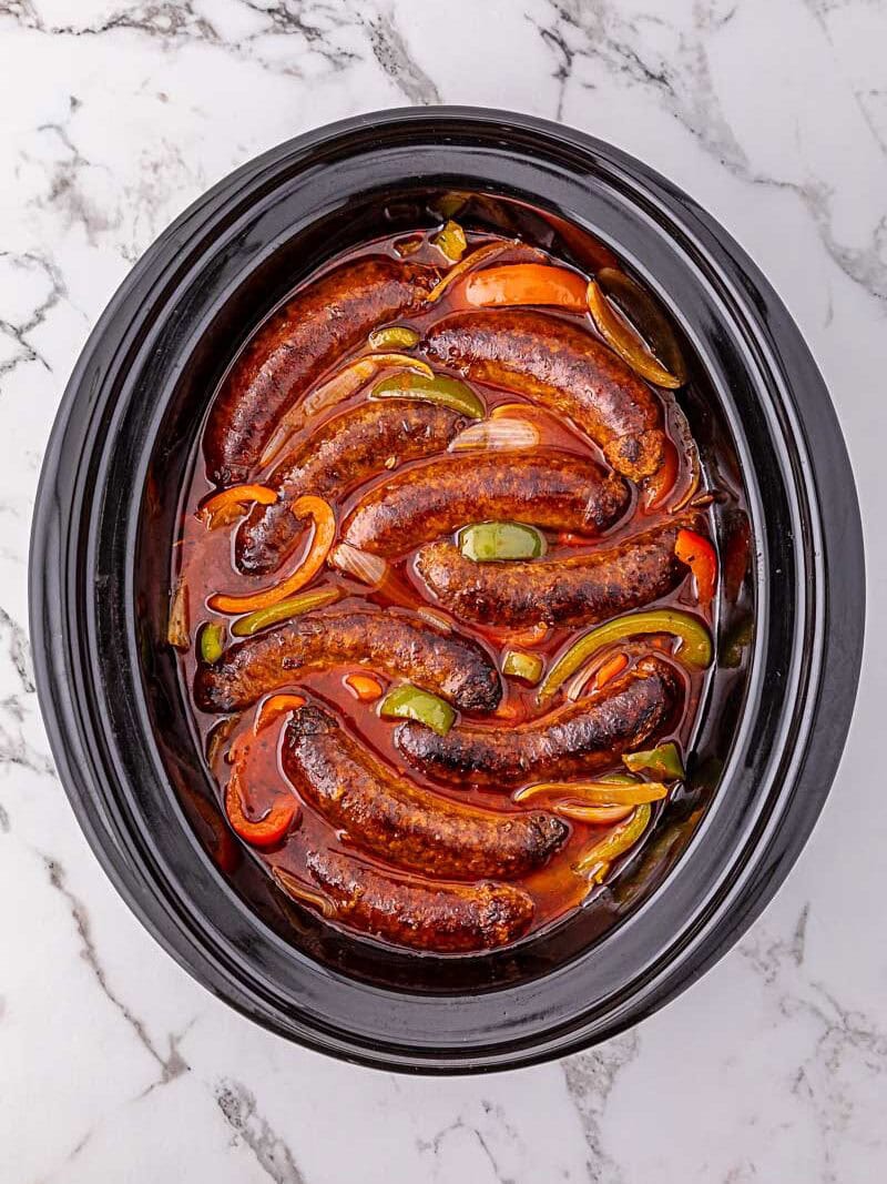 Slow Cooker Sausage and Peppers - Upstate Ramblings